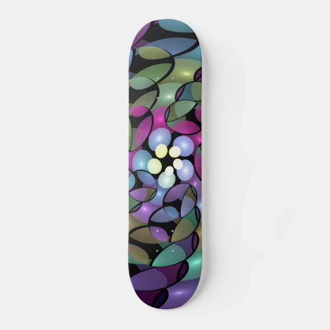 Skateboard Mouvements colorés Abstrait Trippy Fractal Art (Recto)