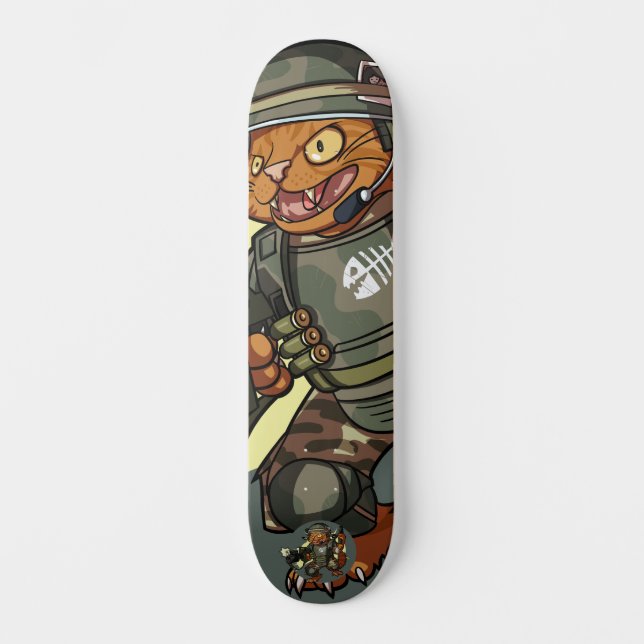 Skateboard Moyenne Sci-fi Marine Tir Gingembre Gingembre Cat  (Recto)
