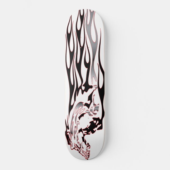 Skateboard Mustang argenté et noir (Recto)