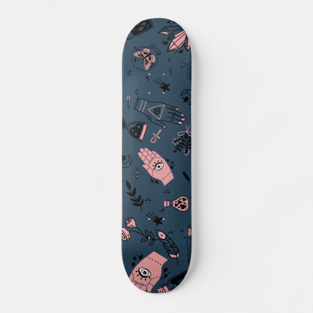 Skateboard Mystic Esoteric rose mal oeil poitrine main marine (Recto)