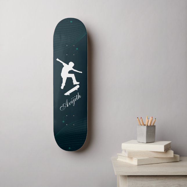 Skateboard Navy Blue Simple Modern Custom Skate (Art mural)