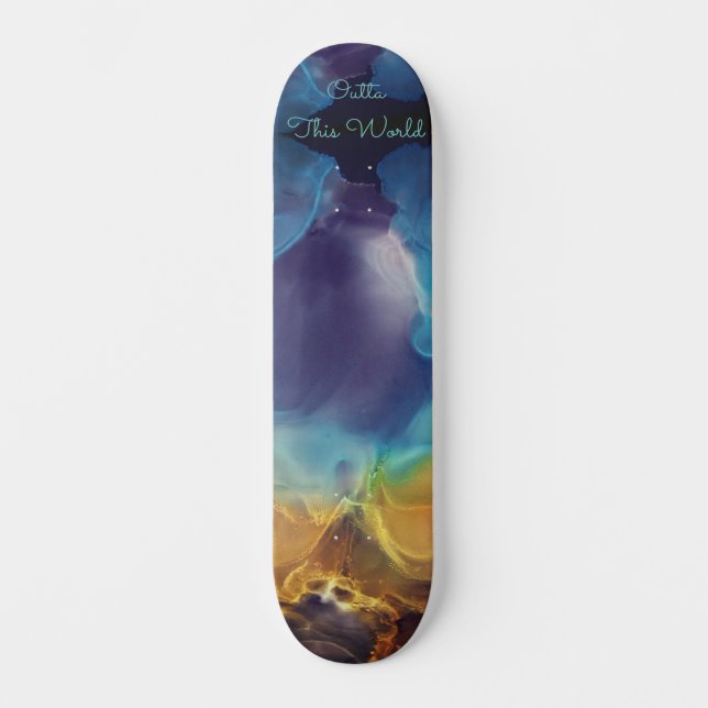 Skateboard Nebula abstraite de feu et de glace (Recto)