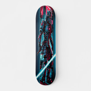Skateboard "Neon Blade Warrior : Cyberpunk Samurai