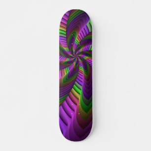 Skateboard Neon Colors Flash Fou Colorful Motif fractal color