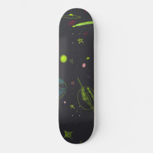 Skateboard Neon Cosmos Patinage Cool Universe