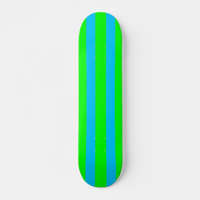 Skateboard Neon Lime Green et Turquoise Blue Striboard (Devant)