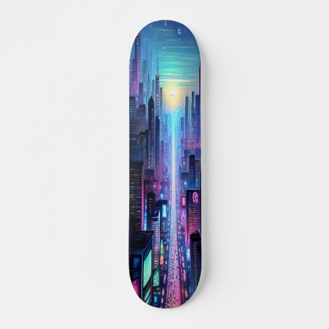 Skateboard "Neon Metropolis : Cyberpunk City (Devant)