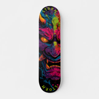 Skateboard Neon Oni Mask - Edition limitée Graffiti Street