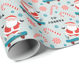 Skateboard Noël Papier cadeau enveloppant