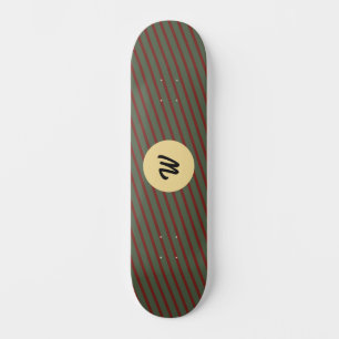 Skateboard Noël rouge rayures vert famille assortie personnal