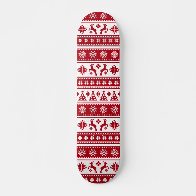 Skateboard Noël Vacances Nordic Motif Cosy (Devant)