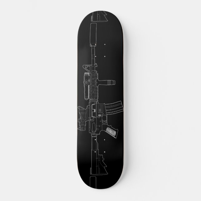 Skateboard Noir de plate-forme de planche à roulettes de M4 (Recto)
