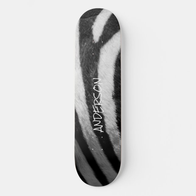 Skateboard noir et blanc Zebra (Recto)