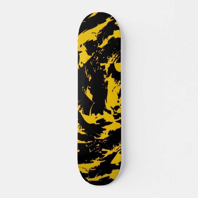 Skateboard noir et jaune (Devant)