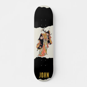 Skateboard noir japonais Samurai