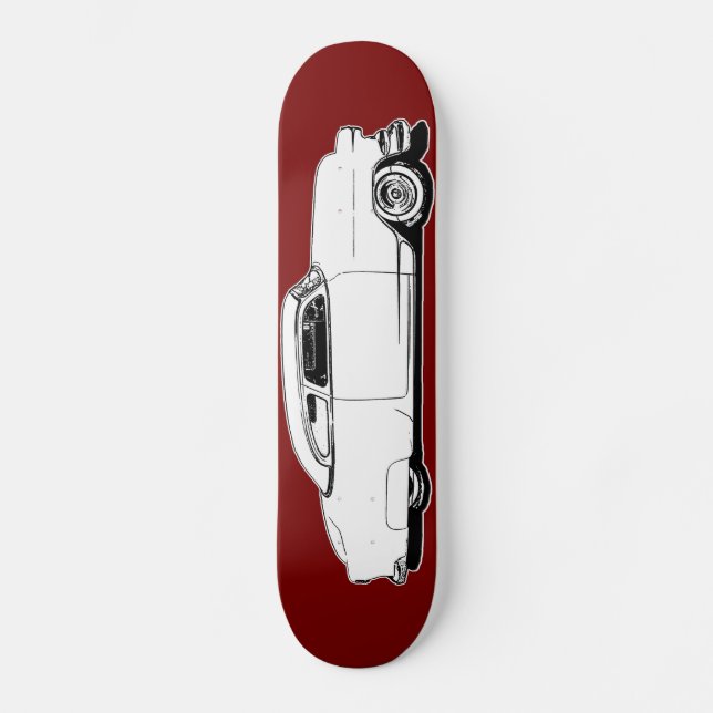 Skateboard Noir supérieur de Chevy de côtelette, blanc, (Recto)