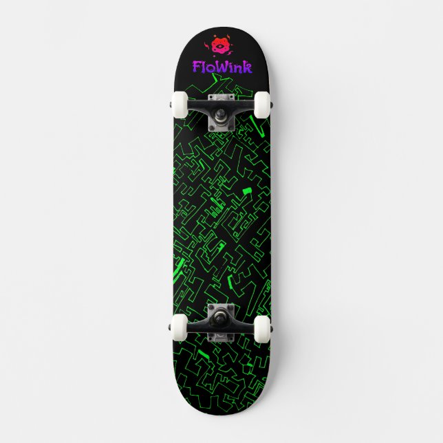 Skateboard Noir vert (Recto)