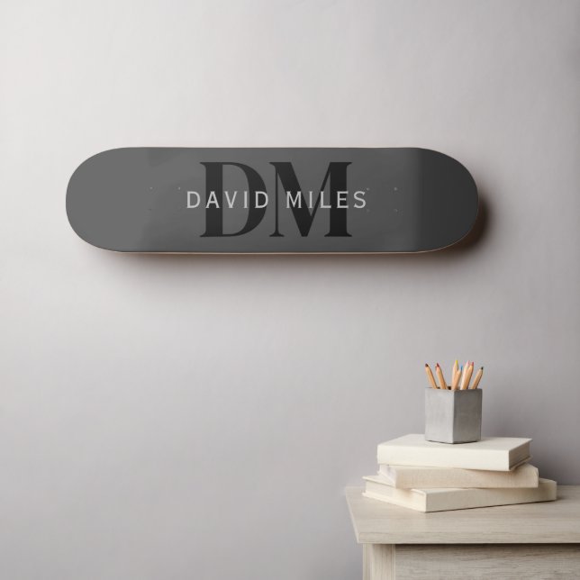 Skateboard Nom commercial modifiable (ou tout autre texte) Gr (Art mural (Horz))