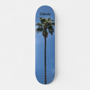 Skateboard Nom de l'arbre de palme bleu personnalisé