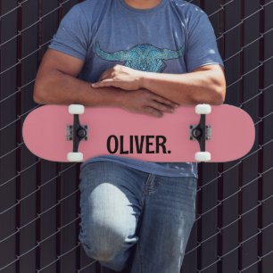 Skateboard Nom moderne rose saumon   Classique tendance