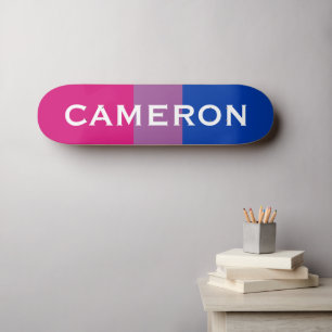Skateboard Nom personnalisé drapeau LGBTQ arc-en-ciel Bisexua