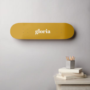 Skateboard Nom personnalisé élégant de la moutarde jaune
