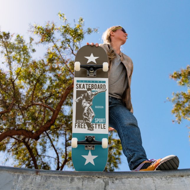 Skateboard Nom personnalisé Skateboarder (Extérieur 1)