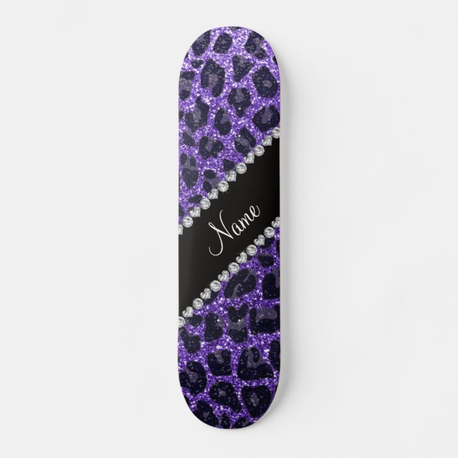 Skateboard Nom personnalisé taches léopards de parties scinti (Recto)