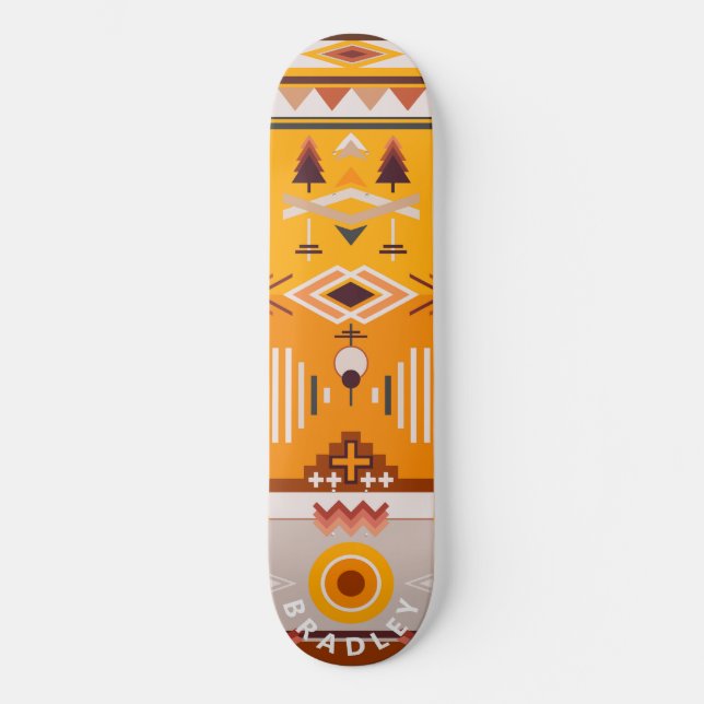 Skateboard Nom personnalisé Tribal Abstrait moderne (Recto)