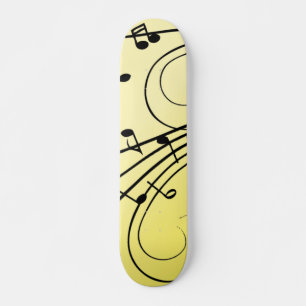 Skateboard Notes de musique fantaisie jaune