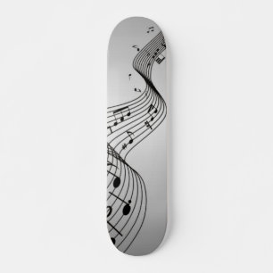 Skateboard Notes musicales sur Argent