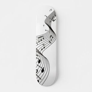 Skateboard Notes musicales sur la couverture White with Name 