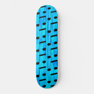 Skateboard Notes musicales teintées bleues,