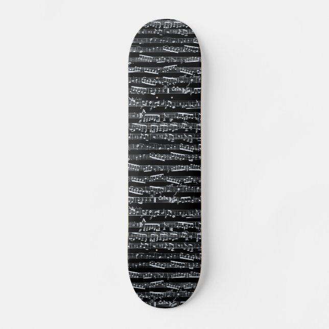 Skateboard Notes noires et blanches de musique (Recto)