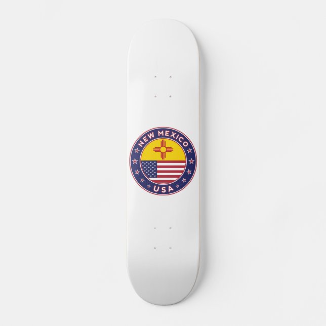 Skateboard Nouveau-Mexique, Nouveau-Mexique autocollant, étui (Recto)