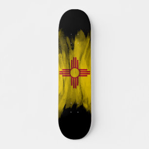 Skateboard Nouveau-Mexique trait de pinceau drapeau de l'état