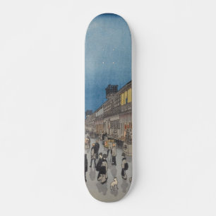 Skateboard Nuit des Vintages Ukiyo-e Japonais de Saruwaka-mac