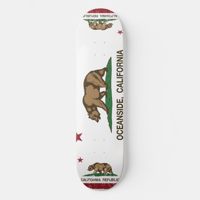 Skateboard Oceanside de drapeau d'état de la Californie (Recto)