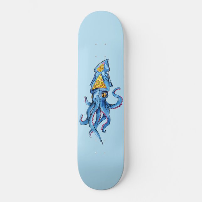 Skateboard Octopus bleu  (Recto)