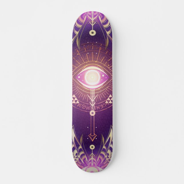 Skateboard Oeil d'arcane mystique foncé de l'éternité (Devant)
