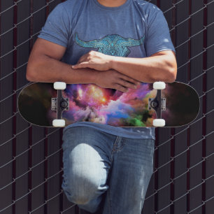 Skateboard oeuvre d'art en nuage de SlipperyJoe abstraite vib
