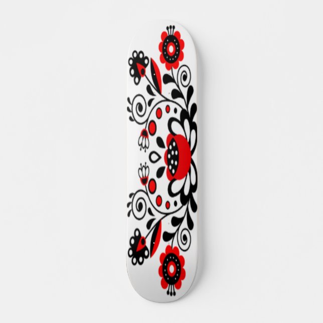 Skateboard Oeuvre florale gothique (Devant)