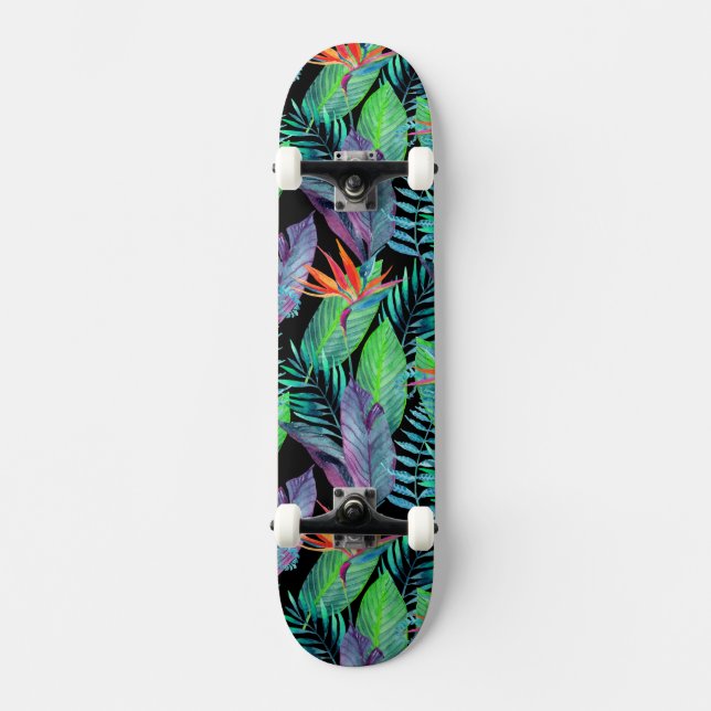 Skateboard Oiseau d'aquarelle du paradis (Recto)