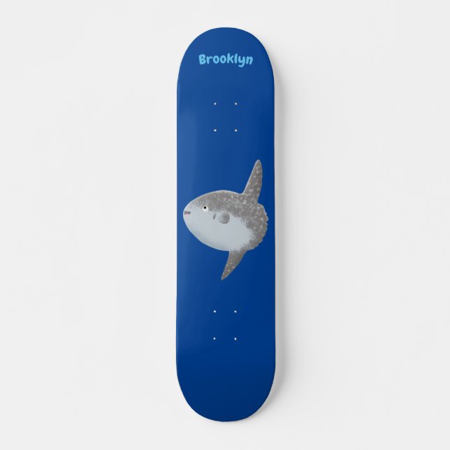 Skateboard Oiseau de mer mola mola mignonne caricature (Devant)