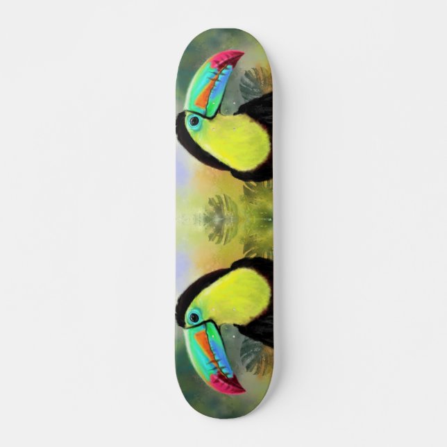 Skateboard Oiseau exotique tropical de Toco Toucan - Peinture (Devant)