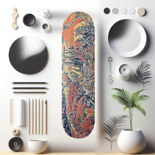 Skateboard Oiseau Vue de l'oeil Fiery Orange Chute Décor Voie