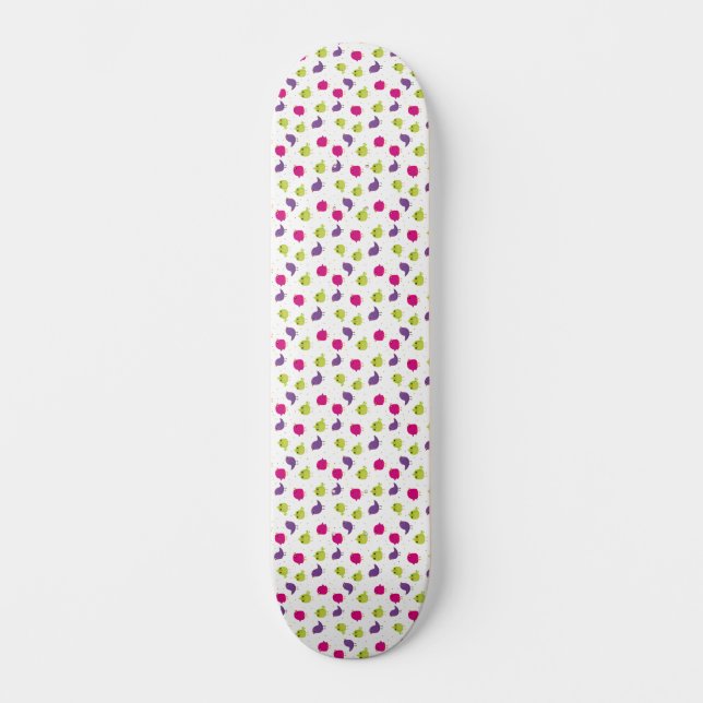 Skateboard Oiseaux colorés mignons  (Recto)
