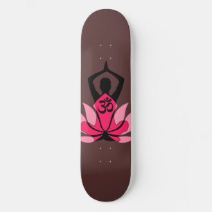 Skateboard OM Namaste Spirituelle Lotus Fleur Yoga en Ombre