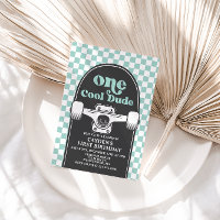 Skateboard One Cool Dude 1st Birthday Invitation