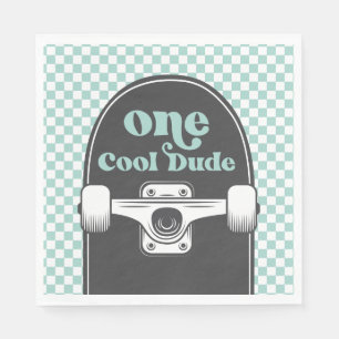 Skateboard One Cool Dude Birthday Napkin